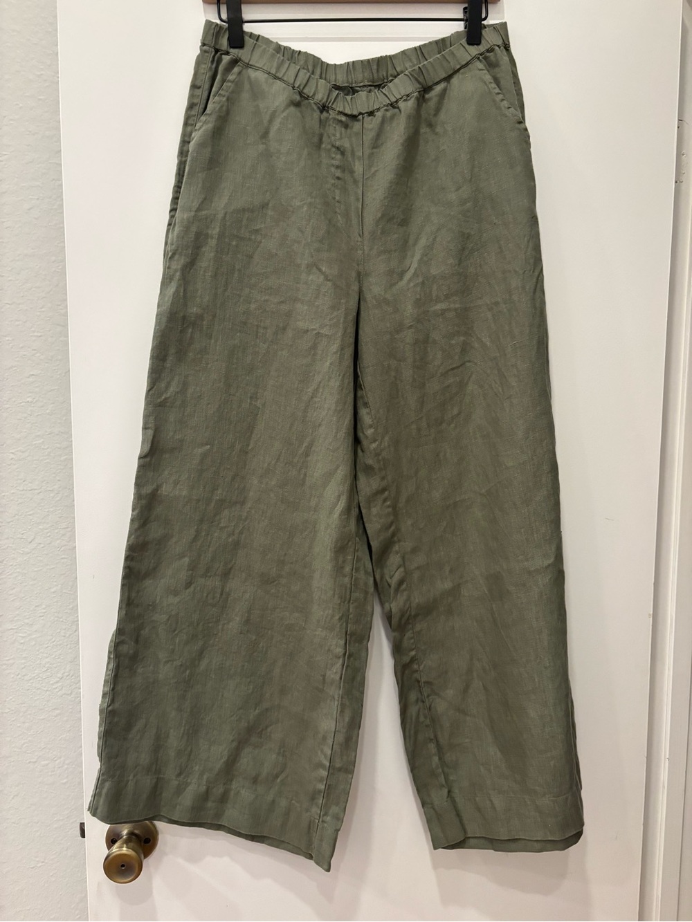 NWOT Frank & Eileen "The Maisie" cropped Wide-Leg cropped pant 100% washed linen